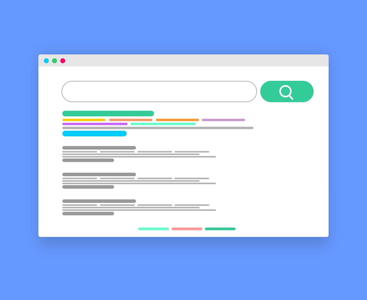 An illustration representing SEO and search engine rankings